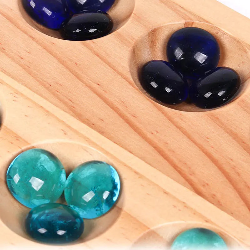 1set Foldable Mancala Board Game - Fun Classic Table Game with Wooden Board for Adults & Kids