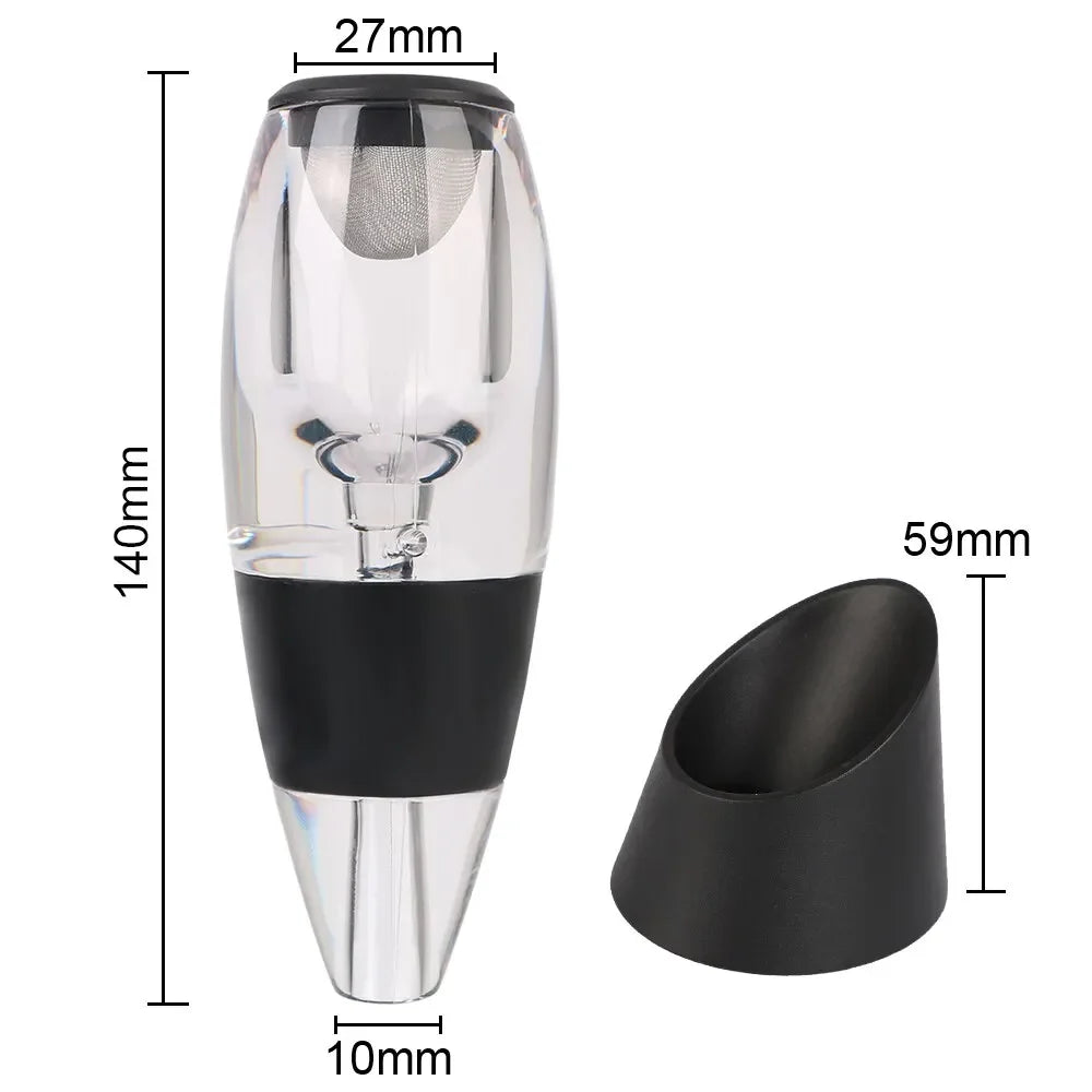 Professional Wine Decanter Pourer With Filter and Base Quick Sobering Wine Whisky Aerator Dispenser For Bar Party Kitchen