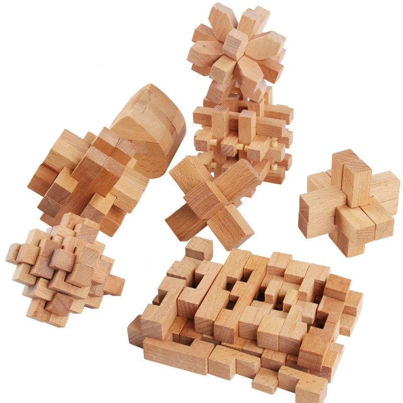 Lu Ban Puzzle Wooden Brain Toys IQ Games Children And Adults Casse Tete Rompecabezas 3D De Madera Juegos De Inteligencia