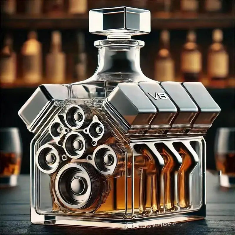 Whiskey Bottle Alcohol Decanter V8 Engines Shape Wine Decoration Bar Gadgets for Tequila Bourbon Brandy Birthday Retiremen