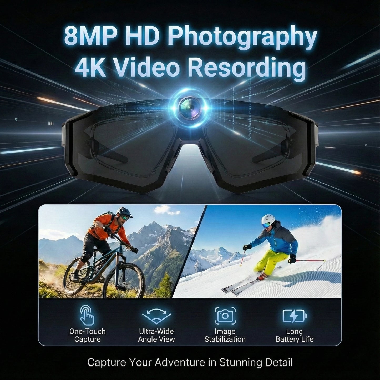 2026 New Smart Glasses Men 800W HD Photo Video Bluetooth Call Translation Anti Glare Running Baseball Sunglasses Cycling Glasses