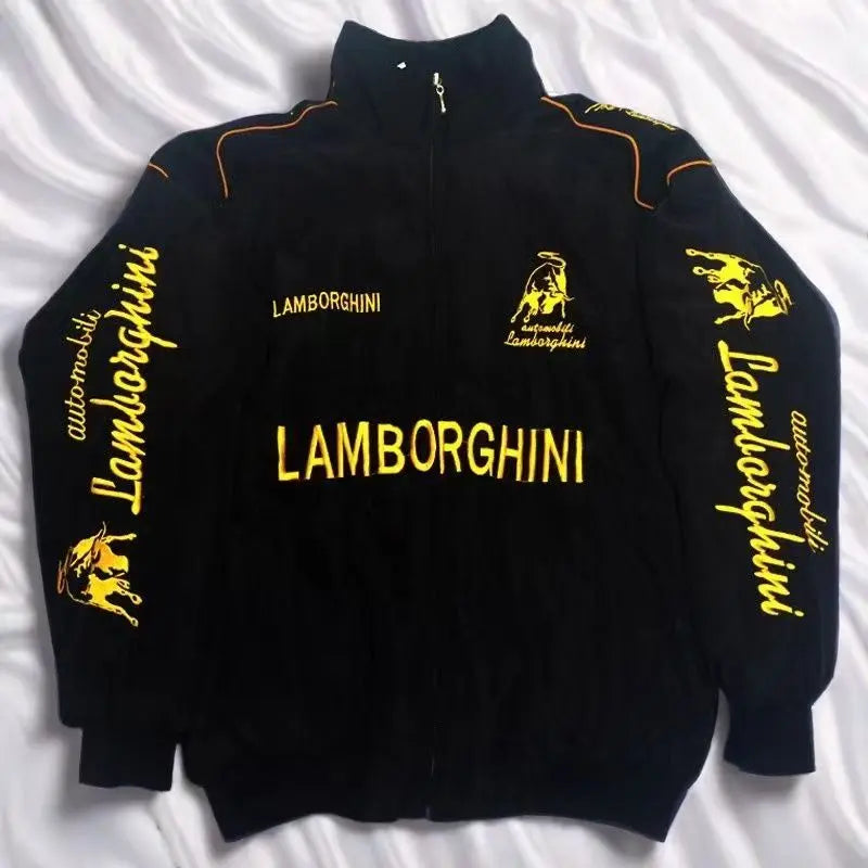 Spring Autumn Thin Racing Embroidered Motorcycle Jacket Cycling Suit Casual Sport Jacket For Lamborghini URUS Huracan Aventador