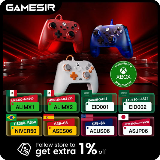 GameSir T7 Xbox Controller Wired Gamepad with Hall Effect Joystick for Xbox Series X, Xbox Series S, Xbox One game console