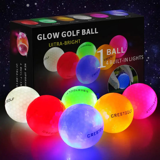 Luminous golf  LED Luminous ball night practice flash l 6 a box gift ball set