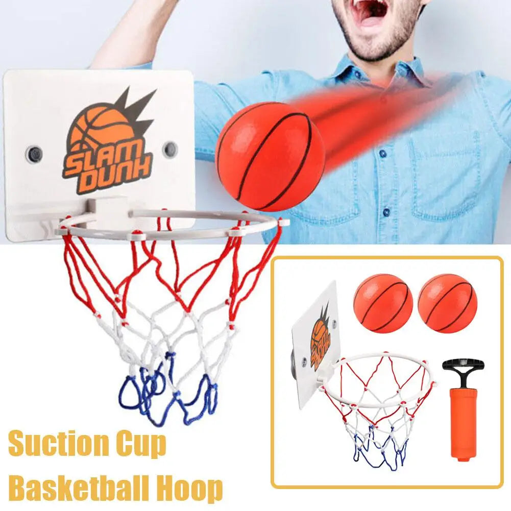 Indoor Basketball Hoop Sports Fan Backboards For Kids Boys Girls Door Room Suction Cup Basketball Hoop Mini Hoop With 2 Bal B9x5