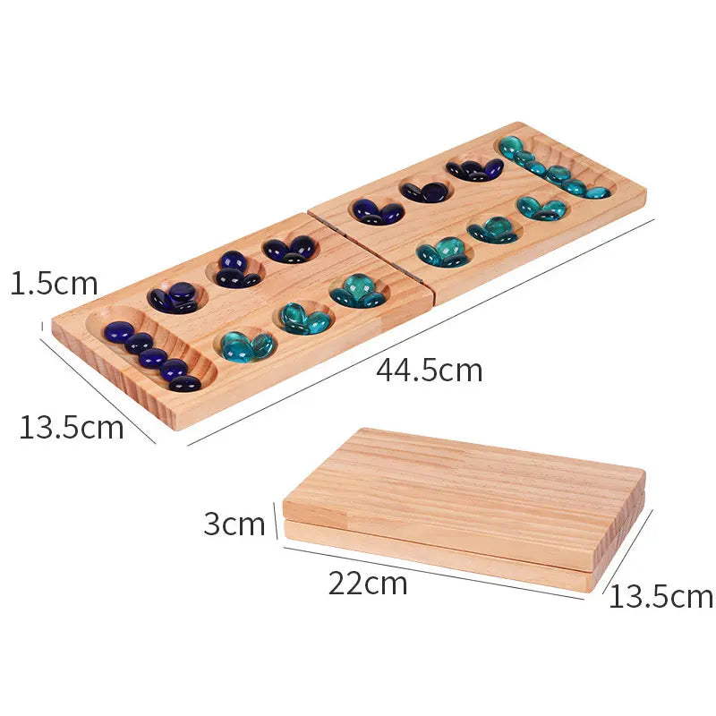 1set Foldable Mancala Board Game - Fun Classic Table Game with Wooden Board for Adults & Kids