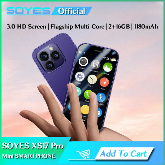 SOYES XS17 Pro Mini Smart Phone 1950mAh Android9.0 Face ID 2GB RAM 16GB ROM Dual SIM Standby GPS 3.0 Inches Phone