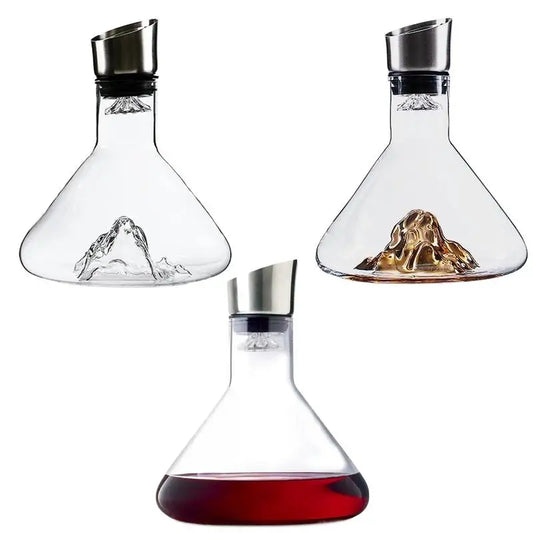 Wine Decanter 1500ml Crystal Glass Wine Carafe Bottle with Built-in-Dispenser Wine Hand-Held Aerator for White and Red Wine