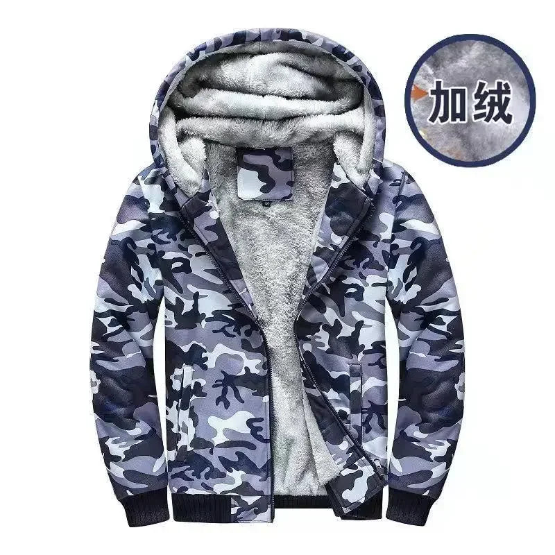 Fashion Men's Jackets Winter Hooded Coats Male Warm Sweatshirts Fleece Hoodie Slim Student Hoodies Outerwear 2026 Men's Clothing