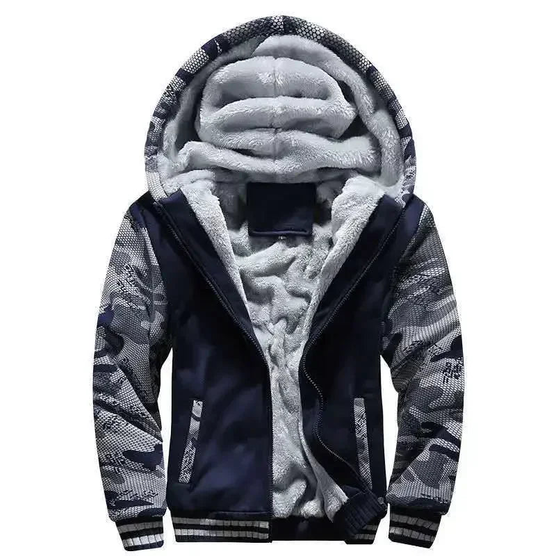 Fashion Men's Jackets Winter Hooded Coats Male Warm Sweatshirts Fleece Hoodie Slim Student Hoodies Outerwear 2026 Men's Clothing