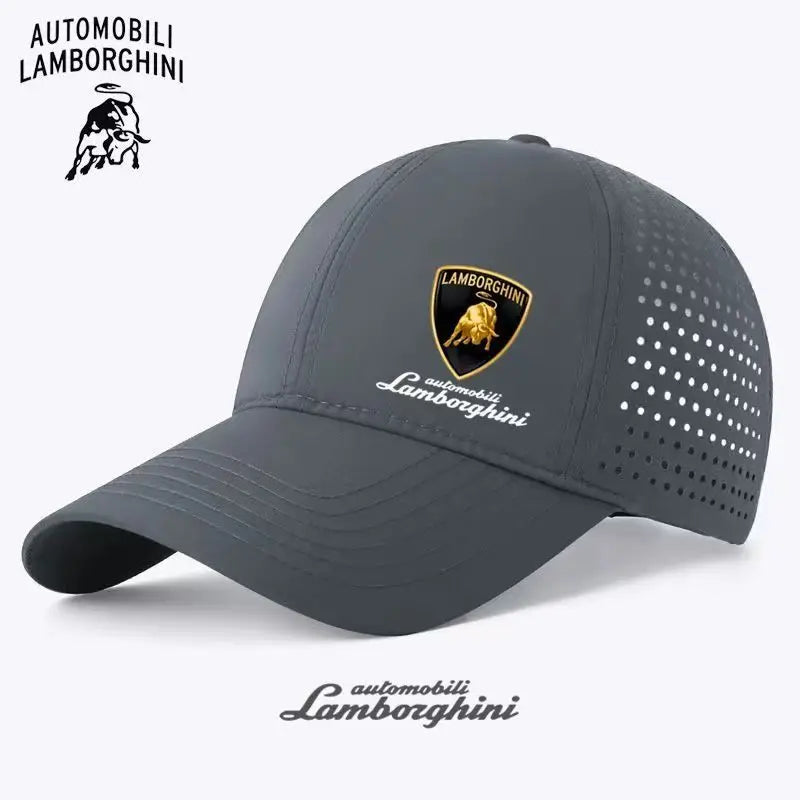 Lamborghini breathable mesh cap for spring and summer outdoor cycling, fashionable and breathable baseball cap
