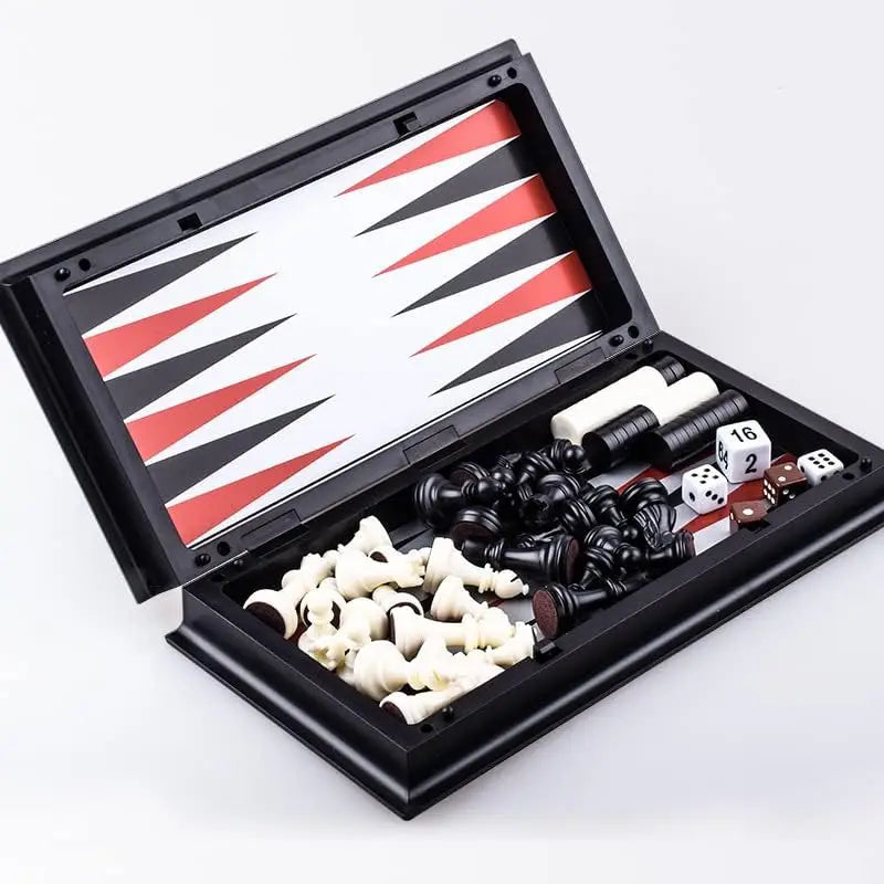 3-in-1 Magnetic Chess Set Board Game Tabletop Game Casual Intellectual Toy for Adults & Kids, with Storage Box, Holiday Birthday