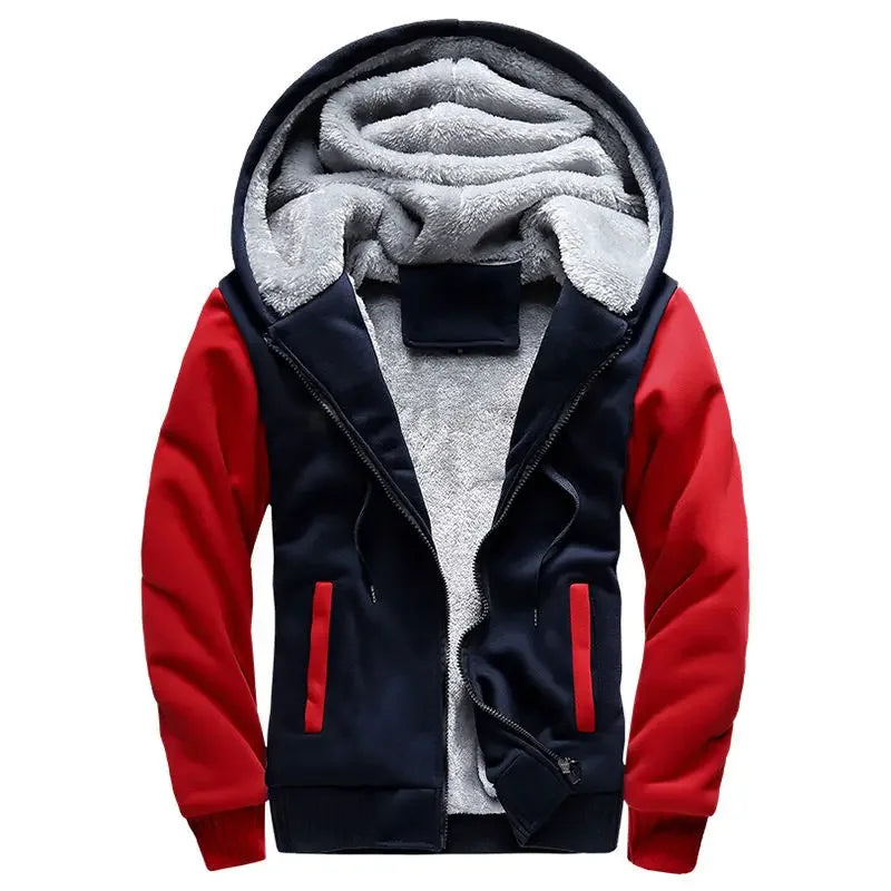 Fashion Men's Jackets Winter Hooded Coats Male Warm Sweatshirts Fleece Hoodie Slim Student Hoodies Outerwear 2026 Men's Clothing