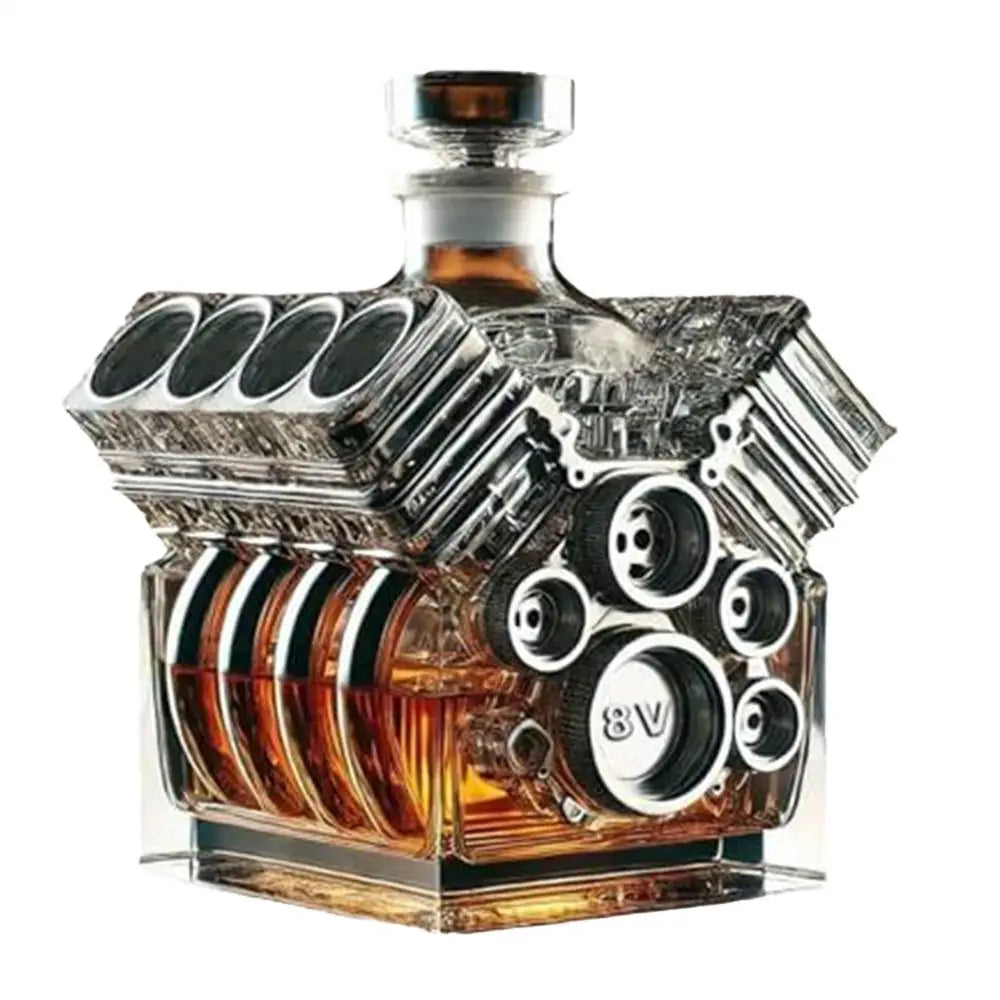 Whiskey Bottle Alcohol Decanter V8 Engines Shape Wine Decoration Bar Gadgets for Tequila Bourbon Brandy Birthday Retiremen