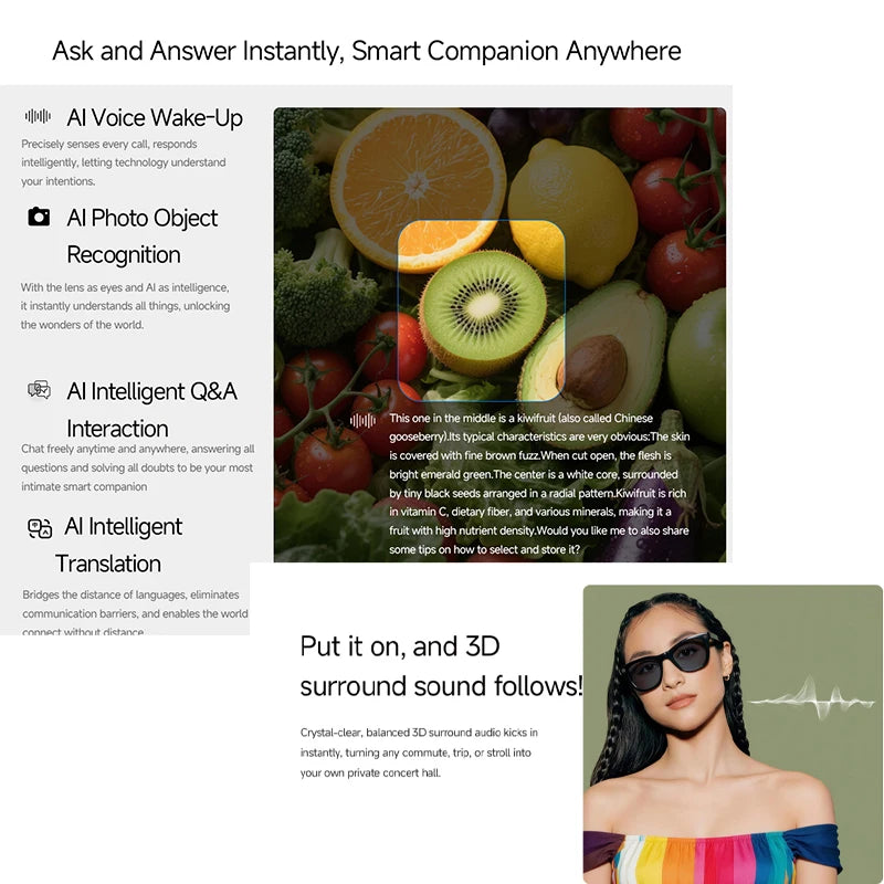2026 New Smart Glasses First Perspective 800W Shooting Smart Translation Bean Bag GPT 2000mah Leather Charging Box Smart Glasses