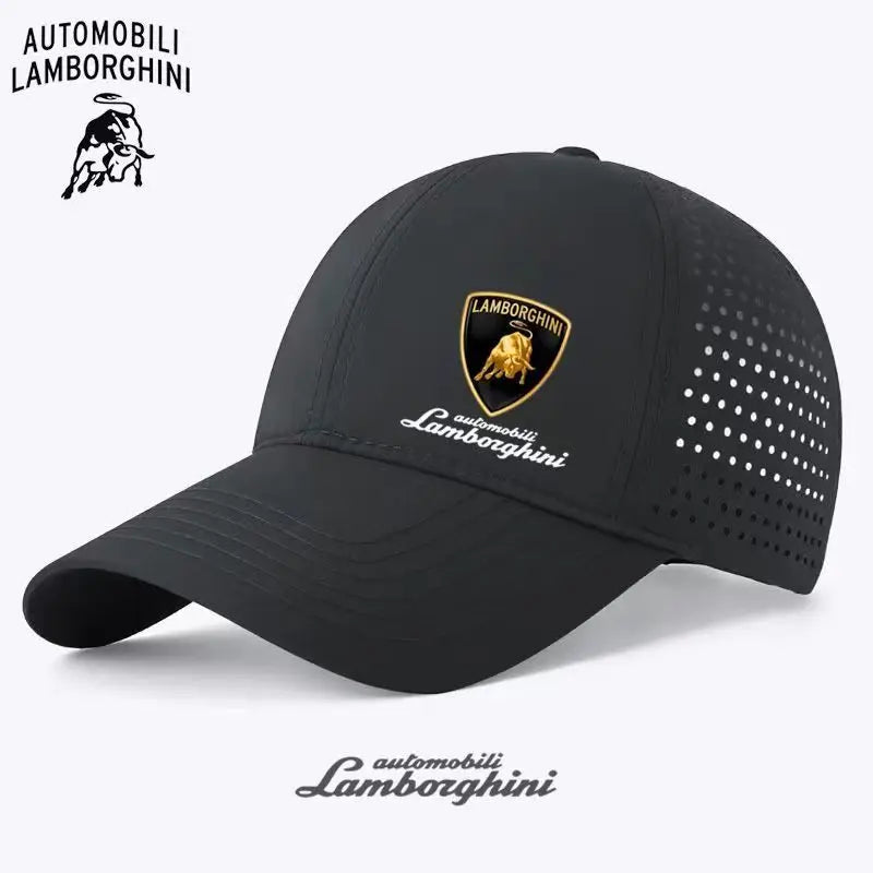 Lamborghini breathable mesh cap for spring and summer outdoor cycling, fashionable and breathable baseball cap