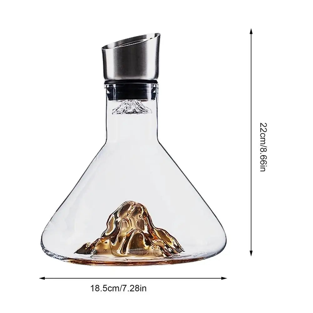 Wine Decanter 1500ml Crystal Glass Wine Carafe Bottle with Built-in-Dispenser Wine Hand-Held Aerator for White and Red Wine