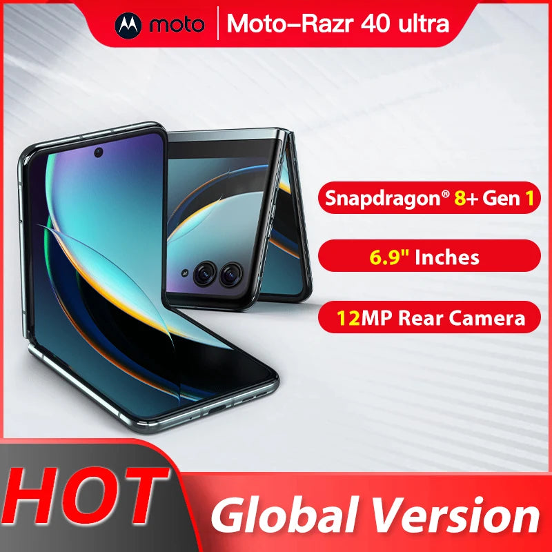 Global Version Motorola Moto Razr 40 Ultra Snapdragon 8 Gen 1 Folding Screen 5G Smart Phone 3800mAh 30W 6.9' NFC OTA