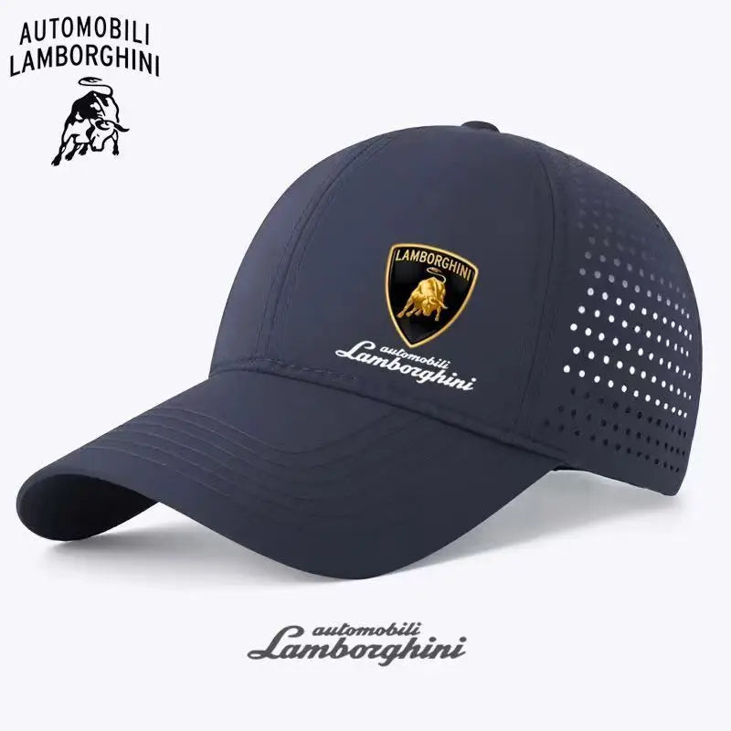 Lamborghini breathable mesh cap for spring and summer outdoor cycling, fashionable and breathable baseball cap