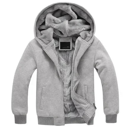 Fashion Men's Jackets Winter Hooded Coats Male Warm Sweatshirts Fleece Hoodie Slim Student Hoodies Outerwear 2026 Men's Clothing