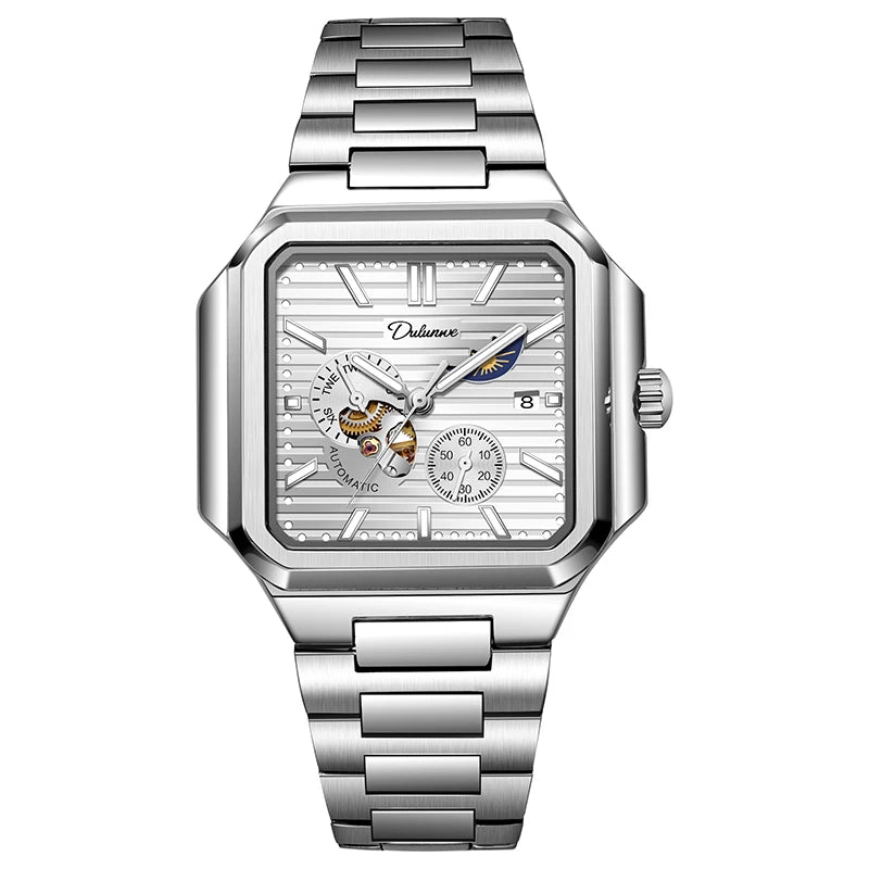 Fashion Men's Moon Phase Sport  Watch Automatic Mechanical Waterproof Luminous Wrist Watches Men Clock Horloges Mannen