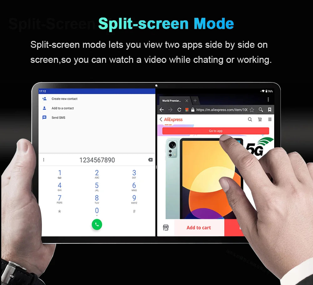 2024 HD 4K Screen Global Tablet Snapdragon 870 Android 12GB 512GB 120hz Tablette PC 5G Dual SIM Card WIFI Phone Call Pad 6 Pro