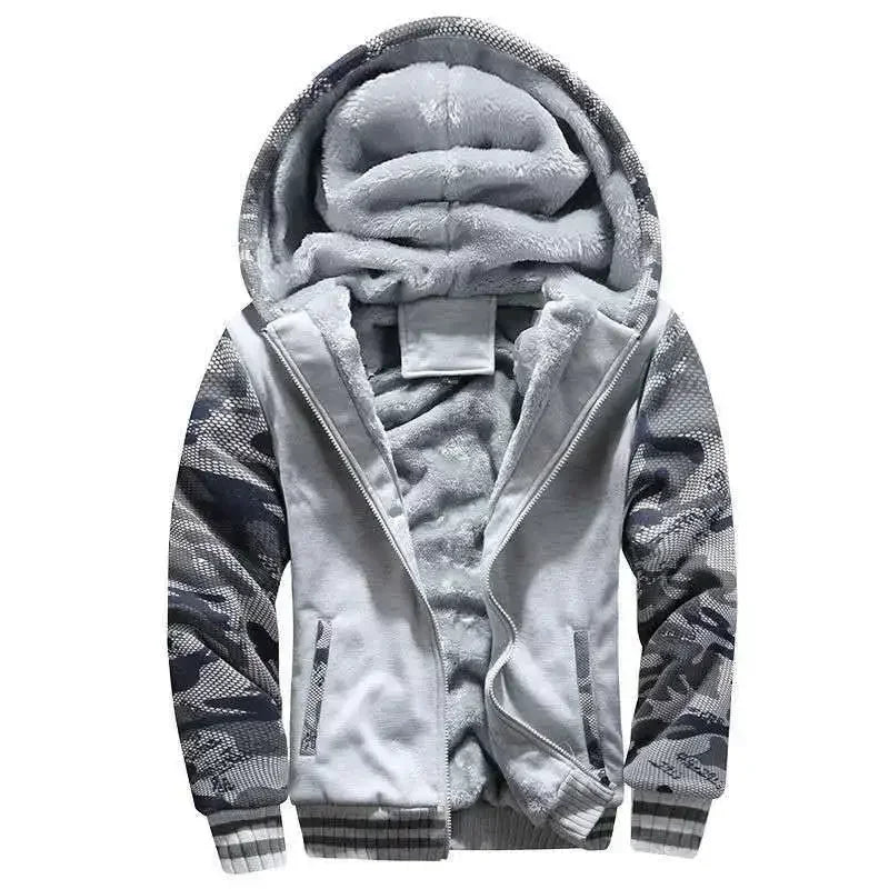 Fashion Men's Jackets Winter Hooded Coats Male Warm Sweatshirts Fleece Hoodie Slim Student Hoodies Outerwear 2026 Men's Clothing