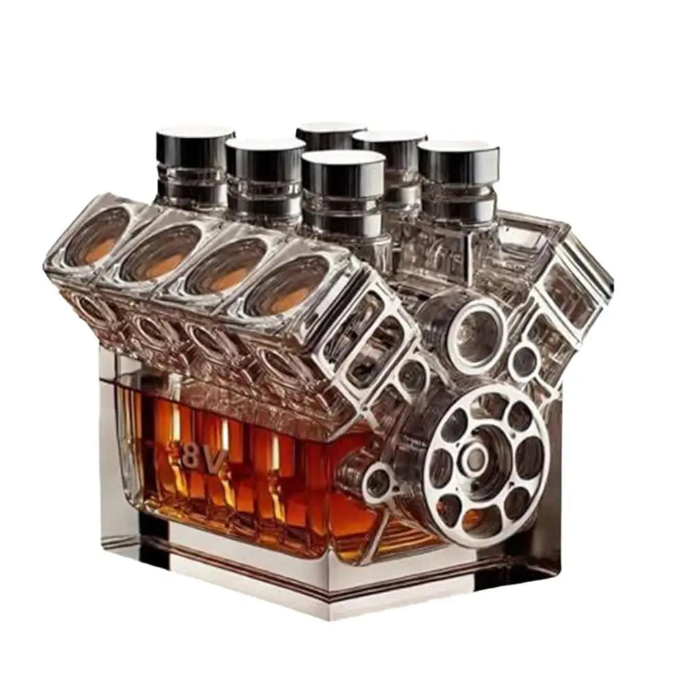 Whiskey Bottle Alcohol Decanter V8 Engines Shape Wine Decoration Bar Gadgets for Tequila Bourbon Brandy Birthday Retiremen