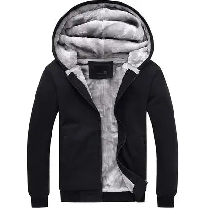 Fashion Men's Jackets Winter Hooded Coats Male Warm Sweatshirts Fleece Hoodie Slim Student Hoodies Outerwear 2026 Men's Clothing