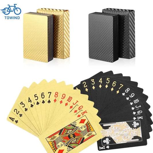 New  Gold Playing Cards Plastic Poker Game Deck Foil Pokers Pack Magic Waterproof Card Gift Collection Gambling Board Game