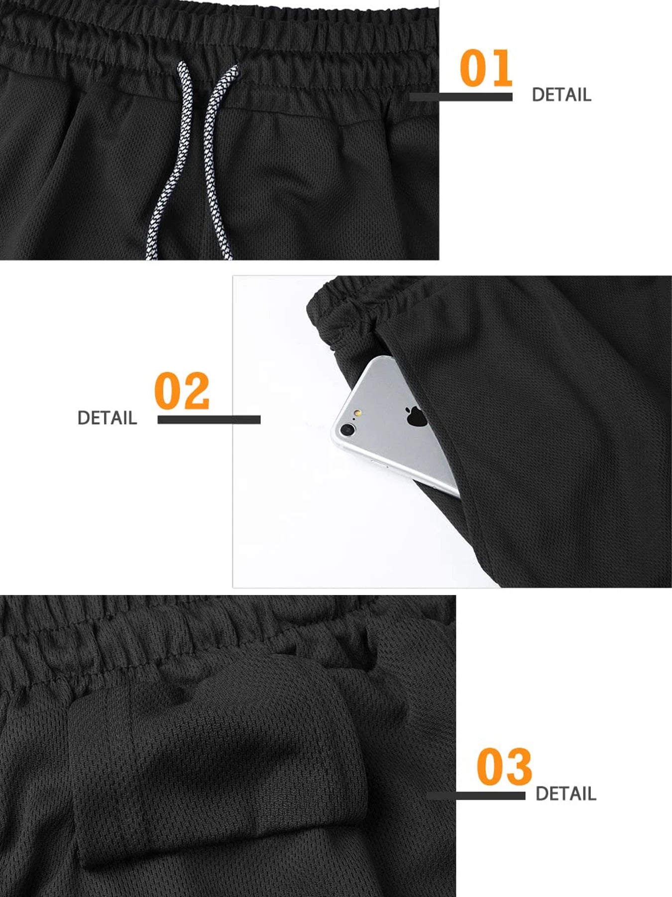 Summer Men Running Shorts Fitness Gym Training 2 in 1 Sports Shorts Quick Dry Workout Jogging Double Deck Shorts