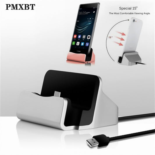 Docking Station Charger For iPhone Android Type C Desktop Charging Port Sync Cradle Dock Stand Holder Micro USB-C Phone Chargers